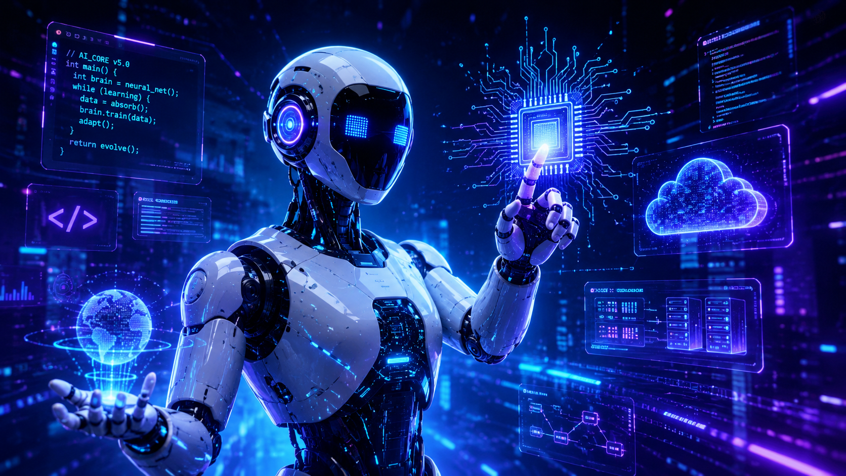 NASDAQ100のテクノロジー企業群をイメージしたロボット